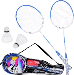 Set completo per badminton: Racchette + 2 volani con custodia