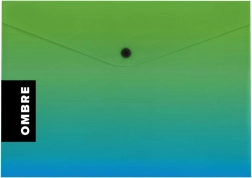 Astuccio con bottone A4 verde OMBRE