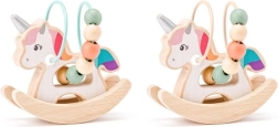 WOODY unicorno a dondolo in legno con labirinto motorio - 1 pezzo