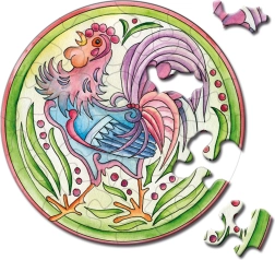 Curiosi puzzle rotondo Picoli gallo 33 pezzi