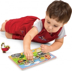 Studo Wood Puzzle con Animali della Fattoria