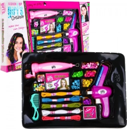 Set di perline per capelli e braccialetti 2 in 1 per bambini 5+ con infilaperle e macchinette per intrecciare