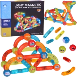 Costruzioni magnetiche colorate Jokomisiada con illuminazione LED