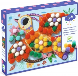 Collages con pon pon Uccelli DJECO