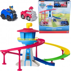 Paw Patrol torre di salvataggio con pista e 2 veicoli