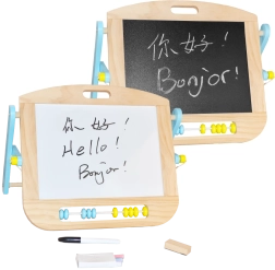 2Kids Toys lavagna da tavolo magnetica e bifacciale con abaco