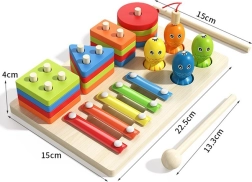 Set di strumenti musicali in legno per bambini, 18 pezzi