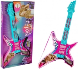 Chitarra elettrica per bambini con luci lampeggianti e suoni, rosa, 62 cm