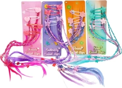 Mollette per capelli per bambini con treccine colorate – set da 4 pezzi