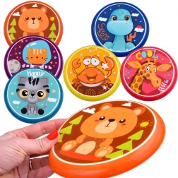 Disco volante colorato da 16 cm con motivi di animaletti