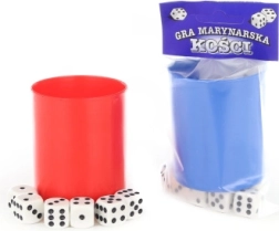 Dadi da gioco con bicchiere (6 pz) in 2 colori - 1 set