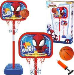 Set da basket SPIDEY con canestro regolabile e palla da 14 cm