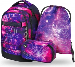 Set scolastico Baagl Galaxy: zaino, astuccio, sacco
