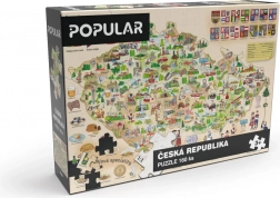 Puzzle Mappa della Repubblica Ceca 160 pezzi