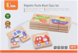 Puzzle Magnetico in Legno Viga - Mezzi di Trasporto Certificato FSC