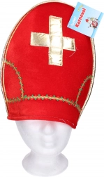 Cappello di San Nicola in pile con ricamo dorato 31 × 28 cm