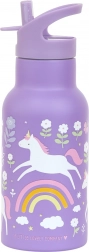 A Little Lovely Company - bottiglia in acciaio inox 350 ml - Unicorni e Arcobaleno
