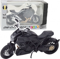 motocicletta sportiva in metallo 1:12 con luci e suoni – nera con elementi dorati