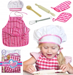 Set Piccolo Cuoco Abbigliamento da Cucina con Accessori 7 pezzi