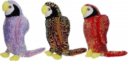 Pappagallo di peluche con paillettes 25 cm