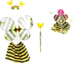 Set costume da ape per bambini con ali, gonnellina e accessori