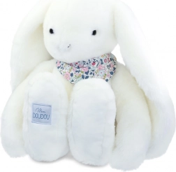 Doudou coniglio di peluche con fazzoletto bianco 50 cm