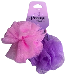 PINK set di elastici per capelli in tulle rosa e viola, 2 pz
