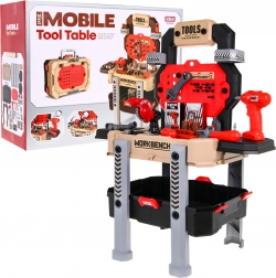 Banco da lavoro per bambini 2in1 – valigetta e postazione – Rosso