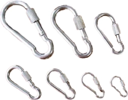 Moschettone in acciaio con dado di sicurezza 100 mm, zincato, 350 kg (5 pz)