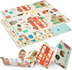 Humbi tappetino pieghevole double-face in schiuma per bambini Londra 120 × 180 cm