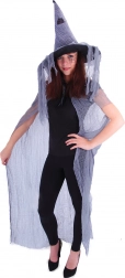 Mantello da strega con cappello per adulti