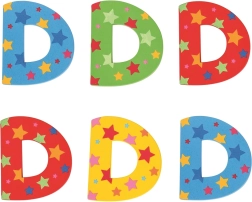Bigjigs Toys lettera D in legno con stelline