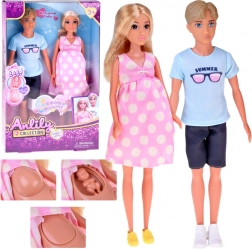 Set familiare di bambole – mamma in dolce attesa, papà e neonato