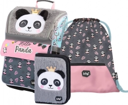 Set scolastico BAAGL Zippy Panda – cartella, astuccio e sacca per le scarpe di ricambio