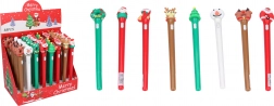 Penna gel con decorazione natalizia luminosa
