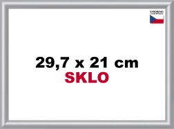 Cornice di plastica argentata per A4