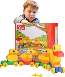 Set di costruzioni famiglia di anatroccoli con cordicella (28 pezzi)