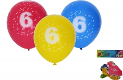 Palloncini 30 cm con numero 6 – set da 5 pz