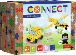 Set di costruzione Trefl Connect 2in1 aereo e jeep, 94 pezzi