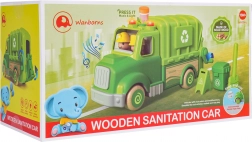 Camion della spazzatura in legno con luci e suoni