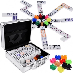 Set di giochi Domino e Mexican Train con valigetta in metallo