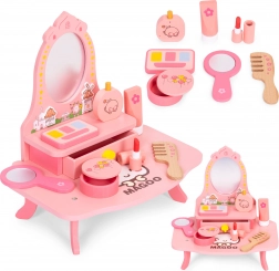 Tavolino da toeletta in legno per bambini con specchio e cassetto, 7 accessori ECOTOYS