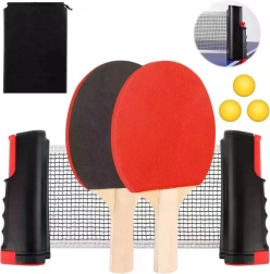 Set ping pong completo con rete, racchette e palline