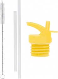 Set di chiusura, spazzolino e cannuccia per bottiglia in acciaio inossidabile Amici Animali