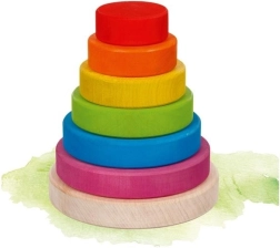 Torre arcobaleno per bambini in legno impilabile