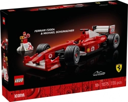 LEGO Icons Ferrari F2004 e Michael Schumacher – modello F1 da collezione