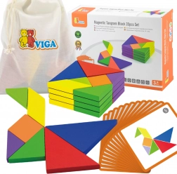 Tangram in legno VIGA con carte – puzzle educativo in legno FSC