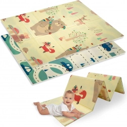 Tappetino pieghevole in schiuma XPE a doppio strato 120 × 180 cm con motivi di animaletti e strade HUMBI