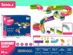 Pista a biglie con ventose per vasca da bagno, 34 pezzi