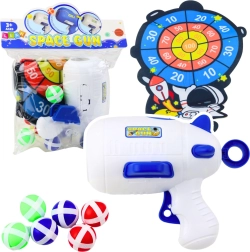Gioco di abilità Tiro cosmico con pistola e palline con velcro